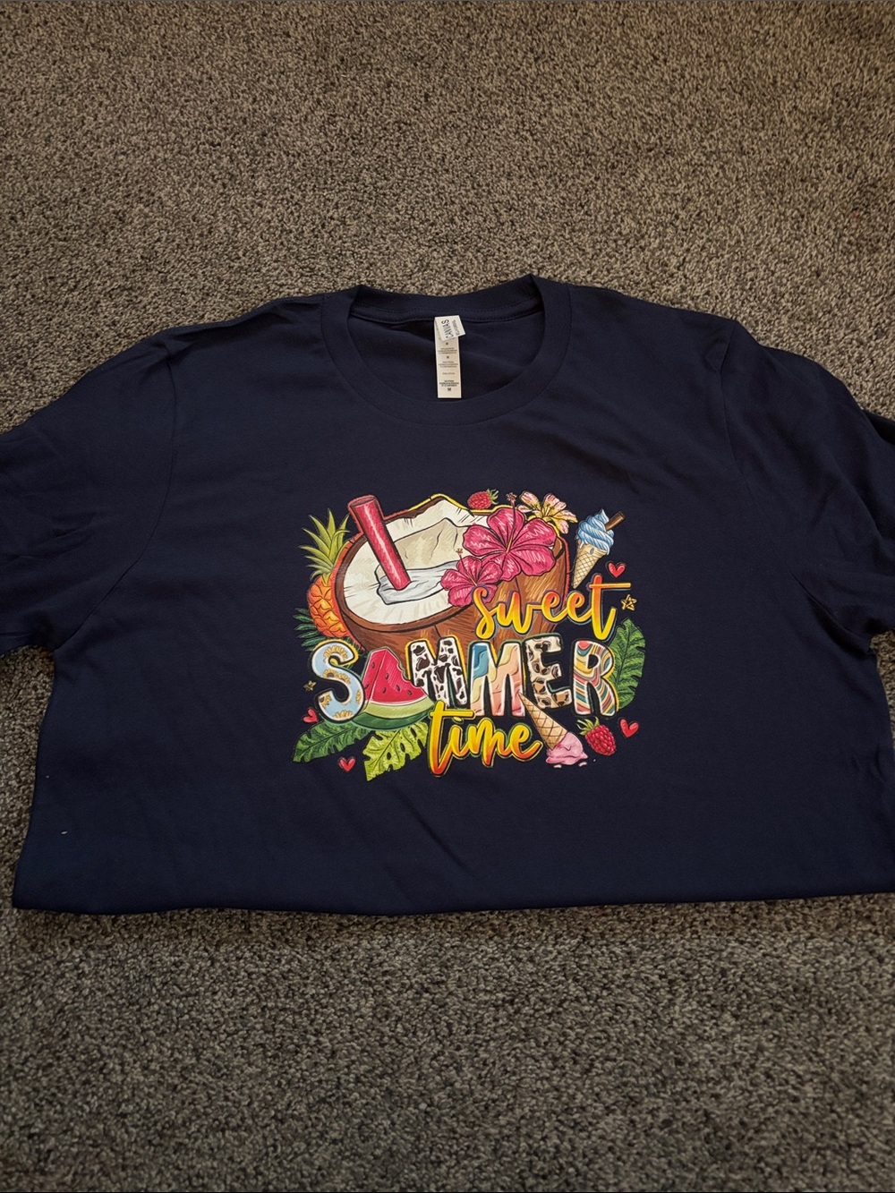Bella Canvas Navy Graphic 'Sweet Summer Time' Tee